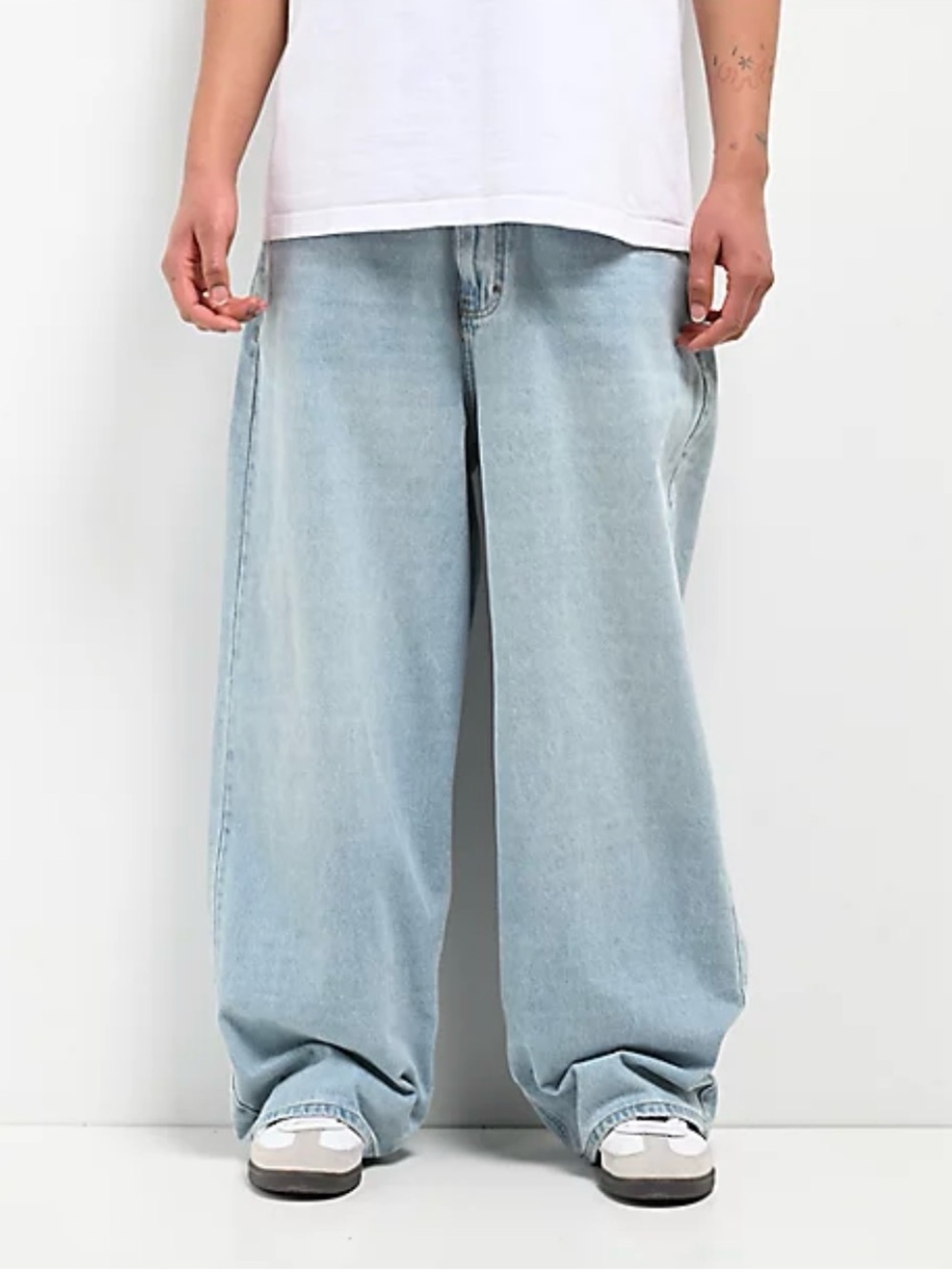 Empyre Ultra Wide Fit Colby Light Blue Wash Denim Skate Jeans